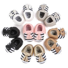 Moda Stripe Borlas Sapatos De Bebê Infantil Criança Mocassins Macio Sola